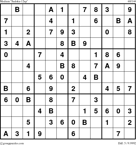 The grouppuzzles.com Medium Sudoku-12up puzzle for 