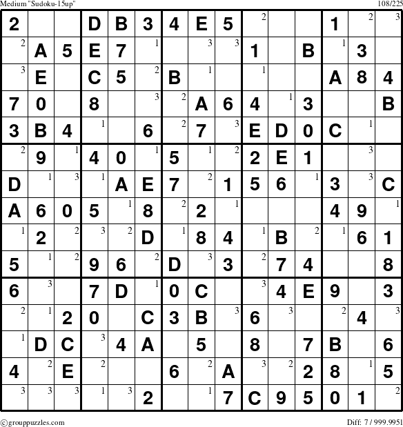 The grouppuzzles.com Medium Sudoku-15up puzzle for  with the first 3 steps marked