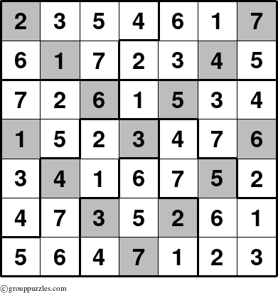 The grouppuzzles.com Answer grid for the Sudoku-7C-2V puzzle for 