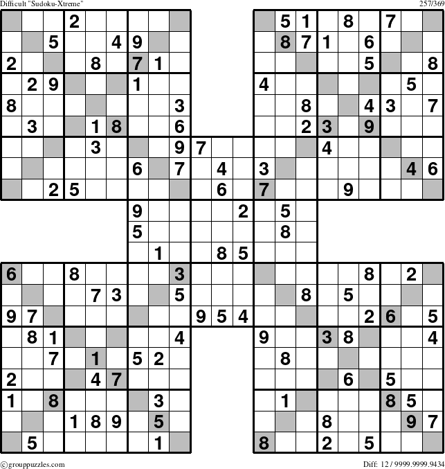 The grouppuzzles.com Difficult Sudoku-Xtreme puzzle for 