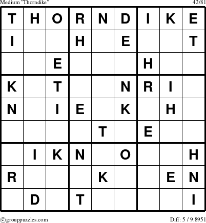 The grouppuzzles.com Medium Thorndike puzzle for 