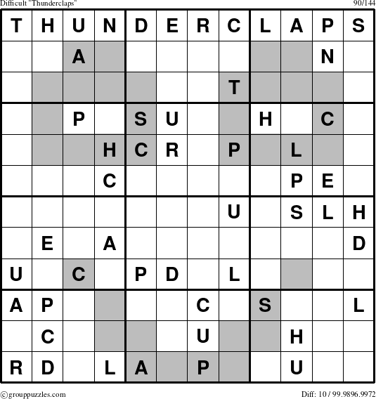The grouppuzzles.com Difficult Thunderclaps puzzle for 