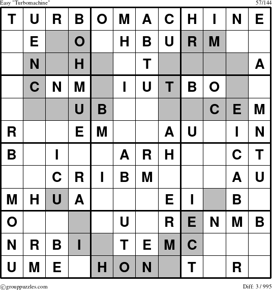 The grouppuzzles.com Easy Turbomachine puzzle for 