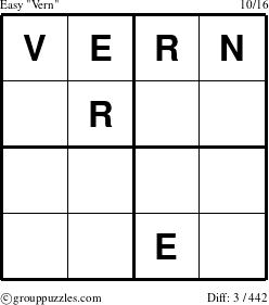 The grouppuzzles.com Easy Vern puzzle for 