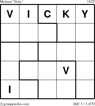 The grouppuzzles.com Medium Vicky puzzle for 