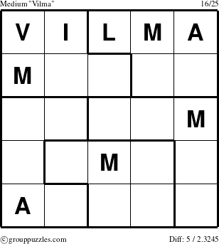 The grouppuzzles.com Medium Vilma puzzle for 