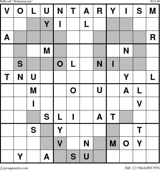 The grouppuzzles.com Difficult Voluntaryism puzzle for 