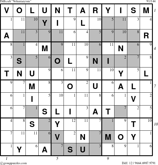 The grouppuzzles.com Difficult Voluntaryism puzzle for  with all 12 steps marked