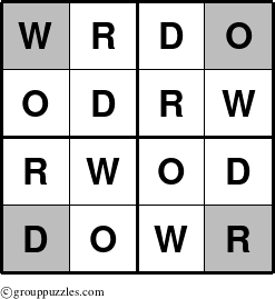 The grouppuzzles.com Answer grid for the WORD-c1 puzzle for 