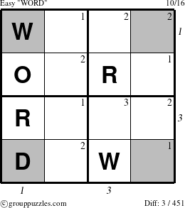 The grouppuzzles.com Easy WORD-c1 puzzle for  with all 3 steps marked