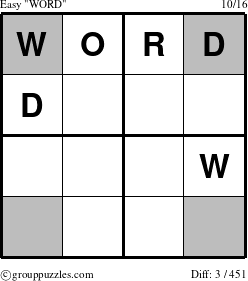The grouppuzzles.com Easy WORD puzzle for 