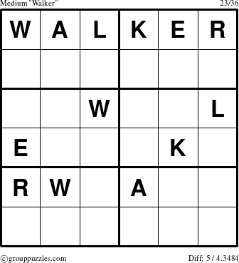 The grouppuzzles.com Medium Walker puzzle for 