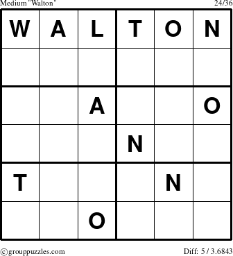 The grouppuzzles.com Medium Walton puzzle for 