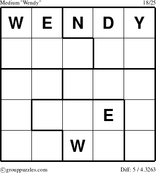 The grouppuzzles.com Medium Wendy puzzle for 