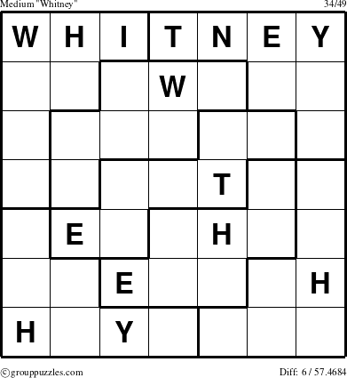 The grouppuzzles.com Medium Whitney puzzle for 