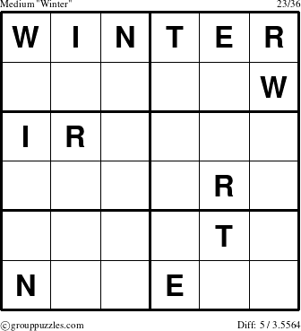 The grouppuzzles.com Medium Winter puzzle for 