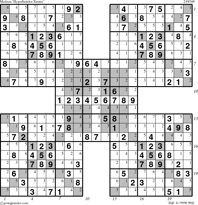 The grouppuzzles.com Medium cover-HyperXtreme puzzle for , suitable for printing, with all 8 steps marked