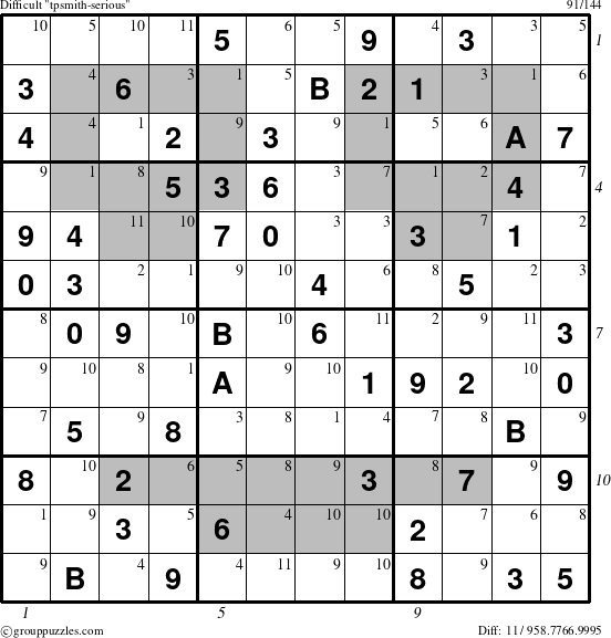 The grouppuzzles.com Difficult tpsmith-serious puzzle for , suitable for printing, with all 11 steps marked