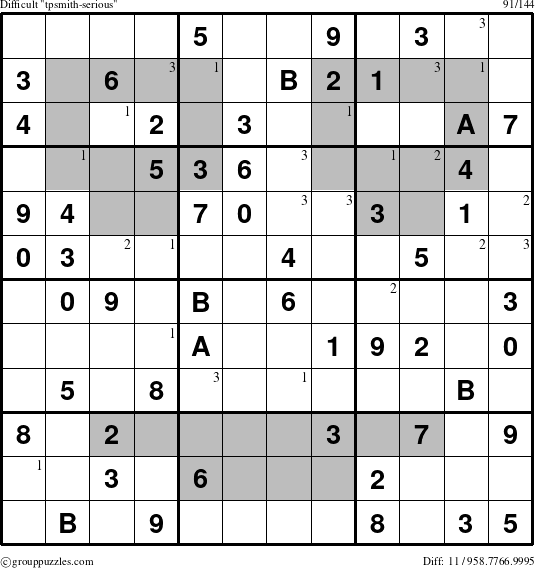 The grouppuzzles.com Difficult tpsmith-serious puzzle for  with the first 3 steps marked