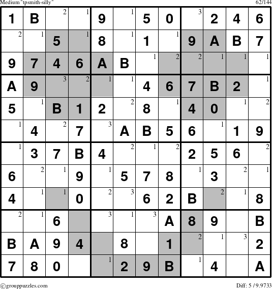 The grouppuzzles.com Medium tpsmith-silly puzzle for  with the first 3 steps marked