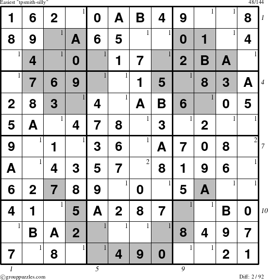 The grouppuzzles.com Easiest tpsmith-silly puzzle for , suitable for printing, with all 2 steps marked