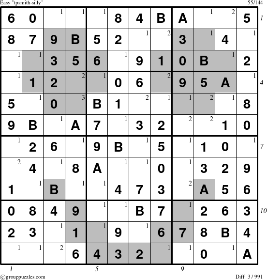 The grouppuzzles.com Easy tpsmith-silly puzzle for , suitable for printing, with all 3 steps marked