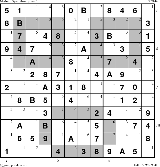 The grouppuzzles.com Medium tpsmith-surprised puzzle for , suitable for printing, with all 7 steps marked