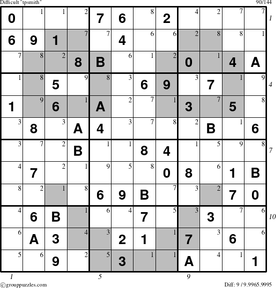 The grouppuzzles.com Difficult tpsmith puzzle for , suitable for printing, with all 9 steps marked