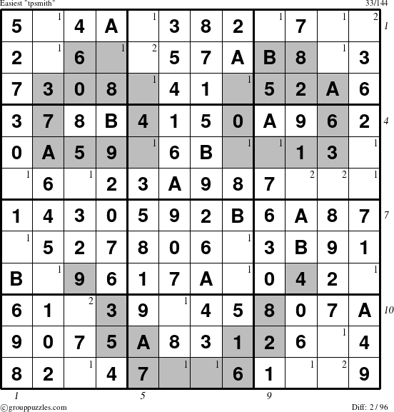 The grouppuzzles.com Easiest tpsmith puzzle for , suitable for printing, with all 2 steps marked