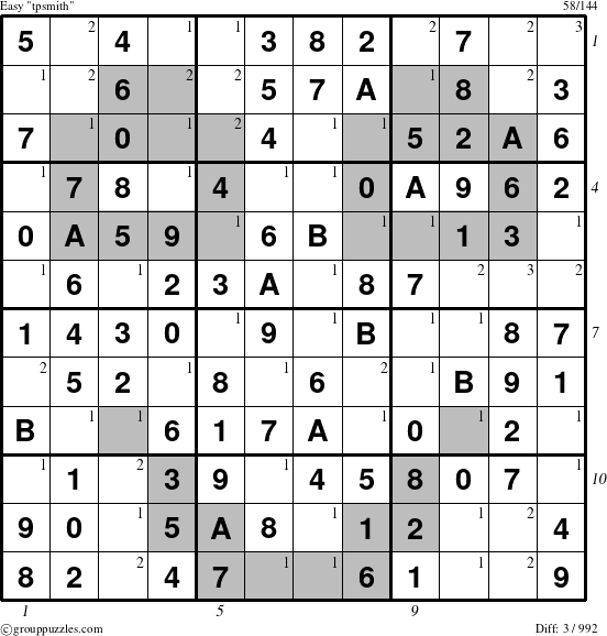 The grouppuzzles.com Easy tpsmith puzzle for , suitable for printing, with all 3 steps marked