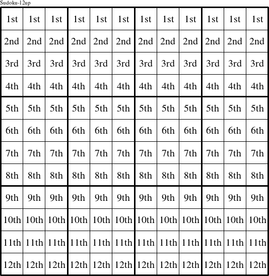 Each row is a group numbered as shown in this Sudoku-12up figure.