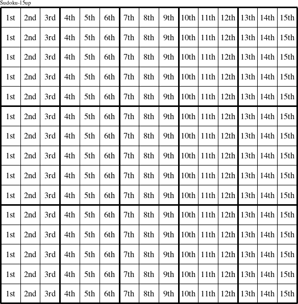 Each column is a group numbered as shown in this Sudoku-15up figure.