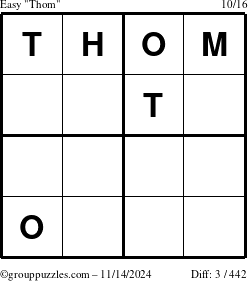 The grouppuzzles.com Easy Thom puzzle for Thursday November 14, 2024