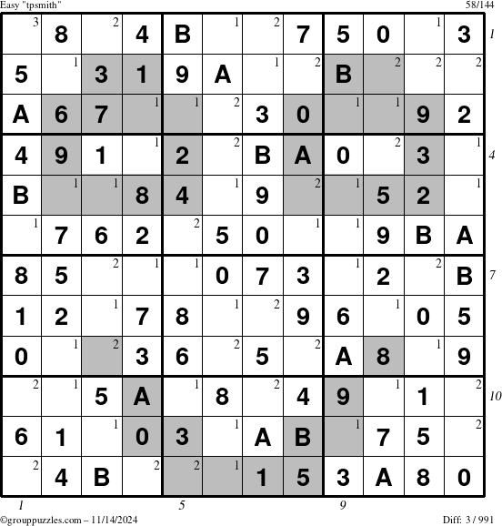 The grouppuzzles.com Easy tpsmith puzzle for Thursday November 14, 2024 with all 3 steps marked