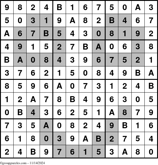 The grouppuzzles.com Answer grid for the tpsmith puzzle for Thursday November 14, 2024