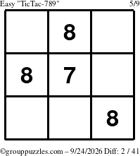 The grouppuzzles.com Easy TicTac-789 puzzle for Thursday September 24, 2026