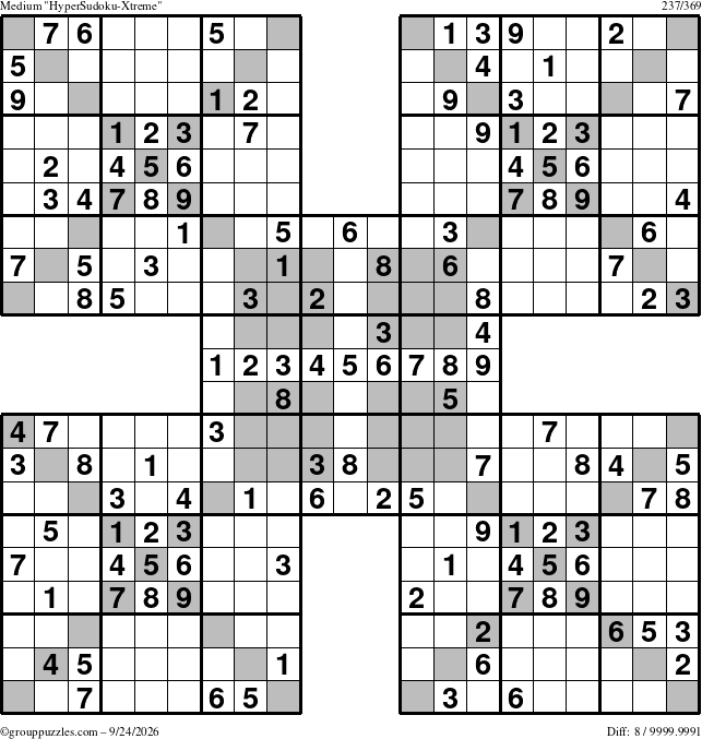 The grouppuzzles.com Medium cover-HyperXtreme puzzle for Thursday September 24, 2026