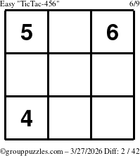 The grouppuzzles.com Easy TicTac-456 puzzle for Friday March 27, 2026