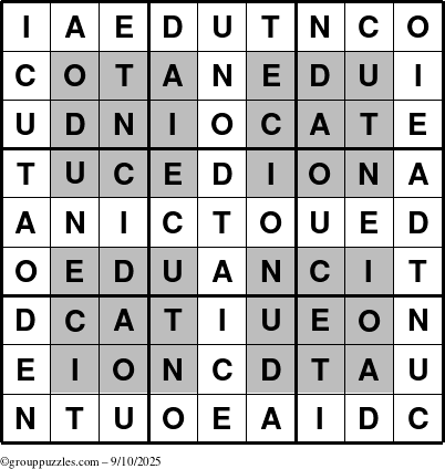 The grouppuzzles.com Answer grid for the HyperEducation-i23 puzzle for Wednesday September 10, 2025