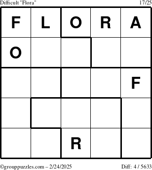 The grouppuzzles.com Difficult Flora puzzle for Monday February 24, 2025