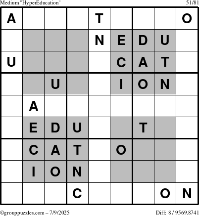 The grouppuzzles.com Medium HyperEducation-i23 puzzle for Wednesday July 9, 2025