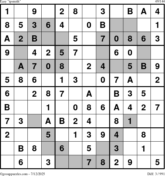 The grouppuzzles.com Easy tpsmith puzzle for Saturday July 12, 2025