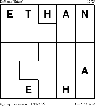 The grouppuzzles.com Difficult Ethan puzzle for Wednesday January 15, 2025