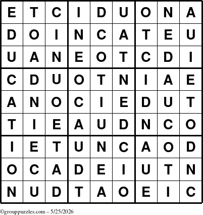 The grouppuzzles.com Answer grid for the Education-c1 puzzle for Monday May 25, 2026