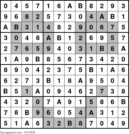 The grouppuzzles.com Answer grid for the tpsmith puzzle for Saturday May 31, 2025