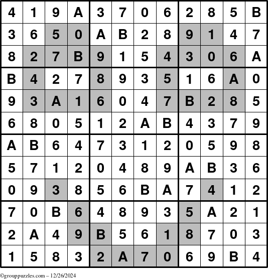 The grouppuzzles.com Answer grid for the tpsmith puzzle for Thursday December 26, 2024