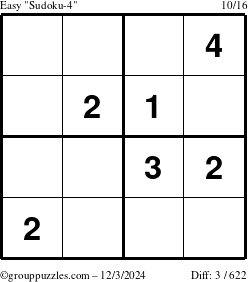 The grouppuzzles.com Easy Sudoku-4 puzzle for Tuesday December 3, 2024