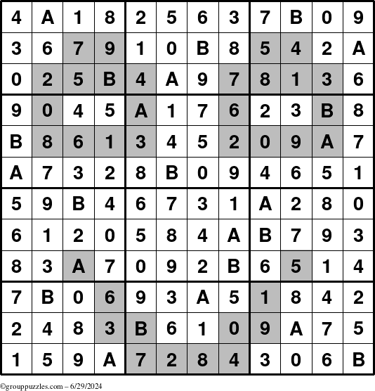 The grouppuzzles.com Answer grid for the tpsmith puzzle for Saturday June 29, 2024