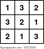 The grouppuzzles.com Answer grid for the TicTac-123 puzzle for Tuesday October 22, 2024