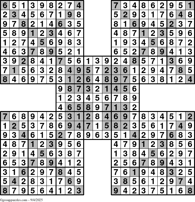 The grouppuzzles.com Answer grid for the cover-HyperXtreme puzzle for Thursday September 4, 2025